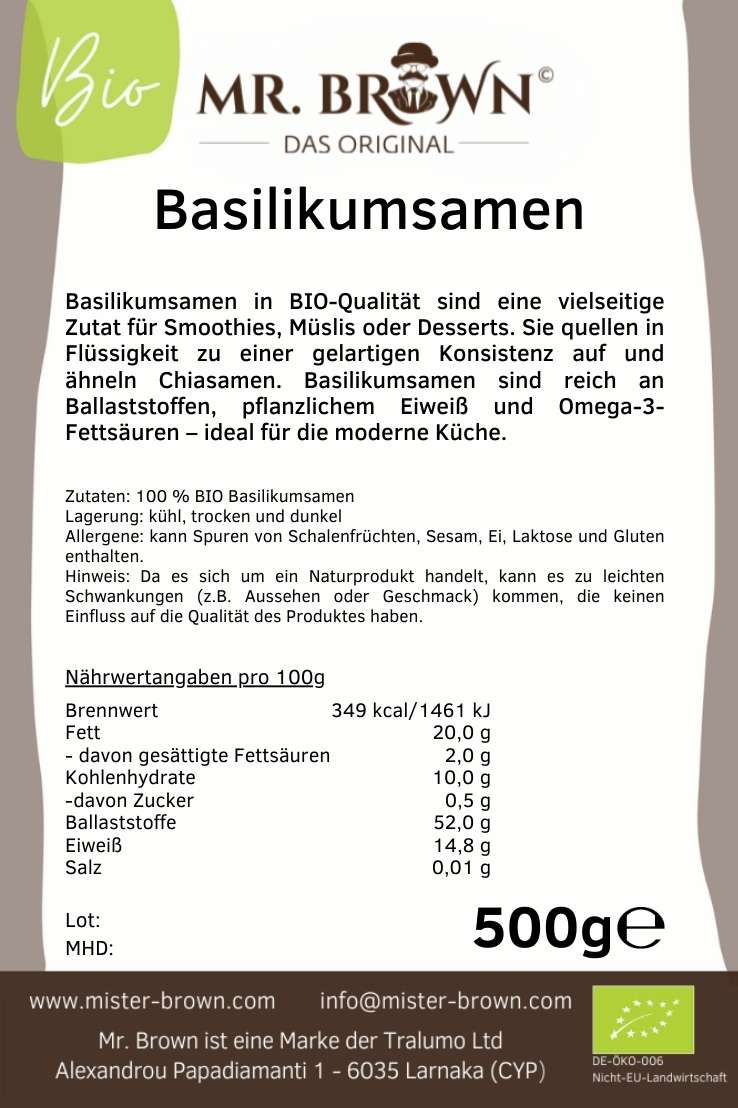 BIO Basilikum Samen 500g