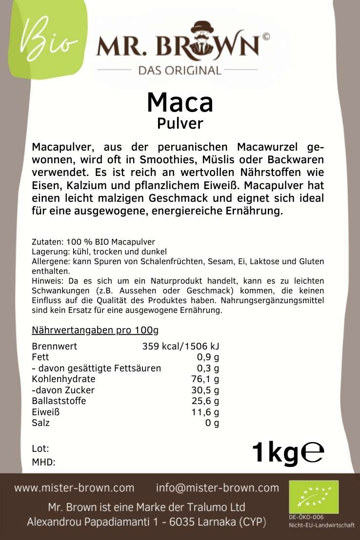 BIO Maca Pulver 1kg