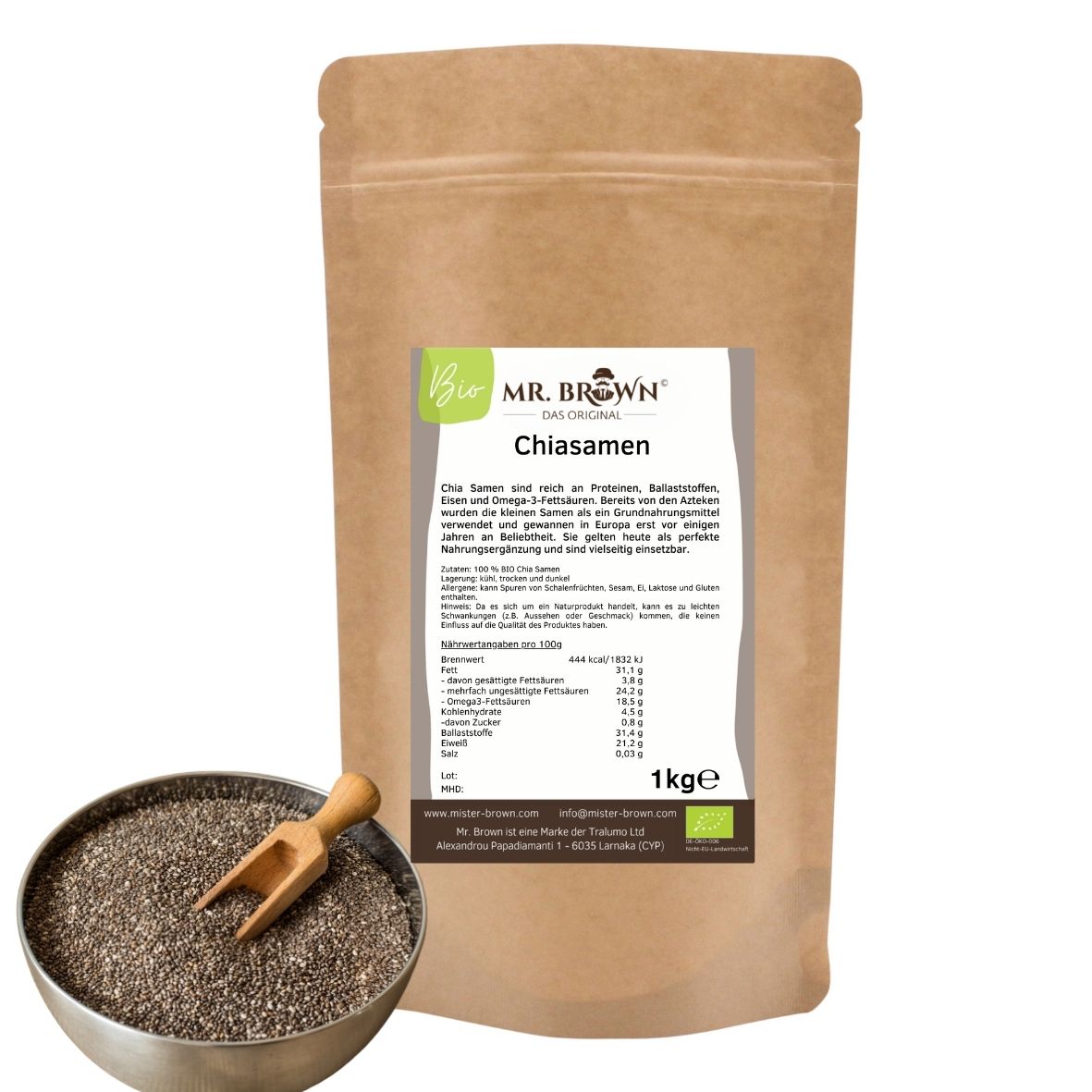 BIO Chia Samen, Chiasamen, Salvia Hispanica, aus kontrolliert biologischem Anbau, schwarz 1kg / 2kg