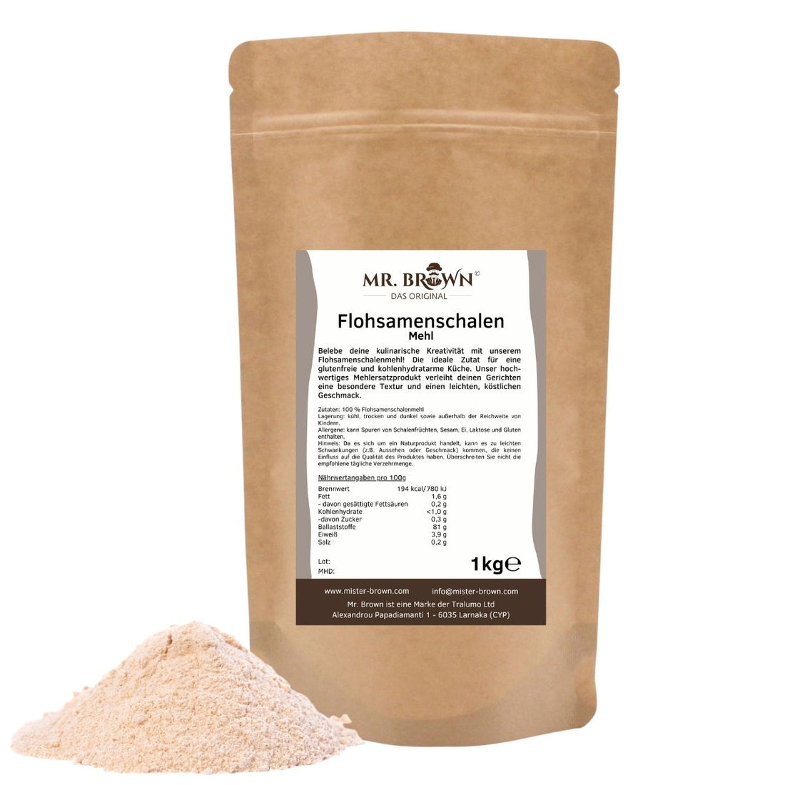 Flohsamenschalen gemahlen 1kg