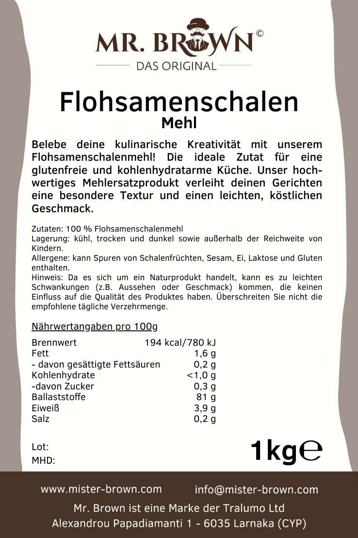 Flohsamenschalen gemahlen 1kg