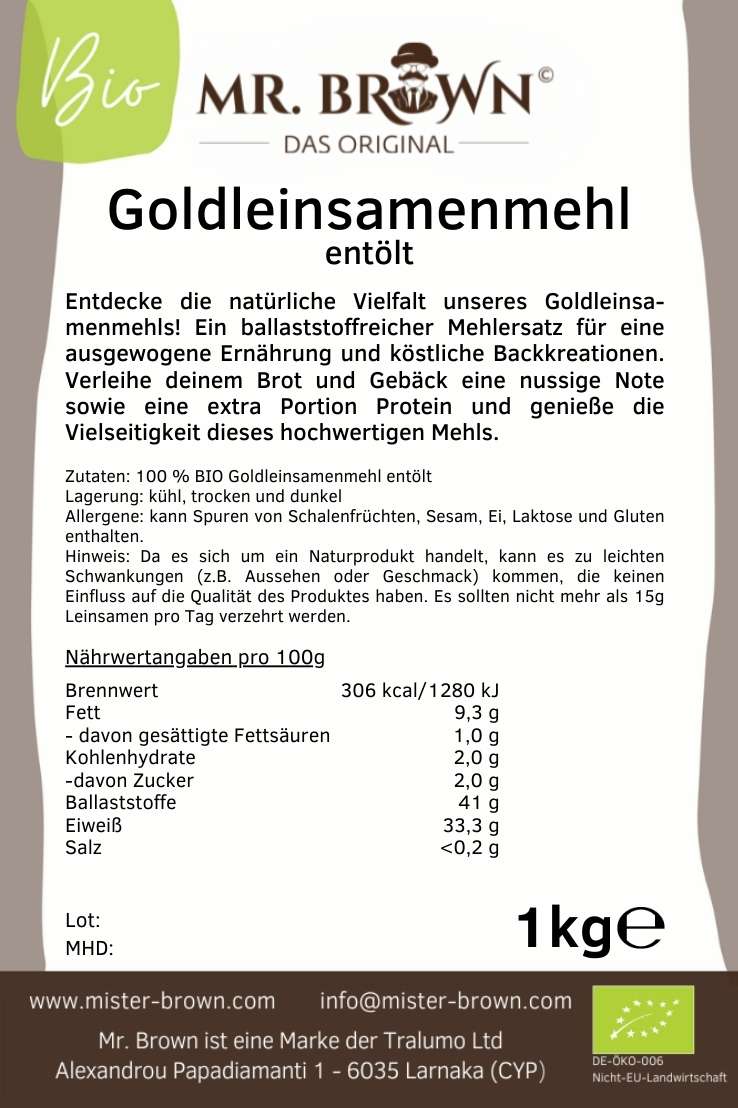 BIO Goldleinsamenmehl entölt 1kg