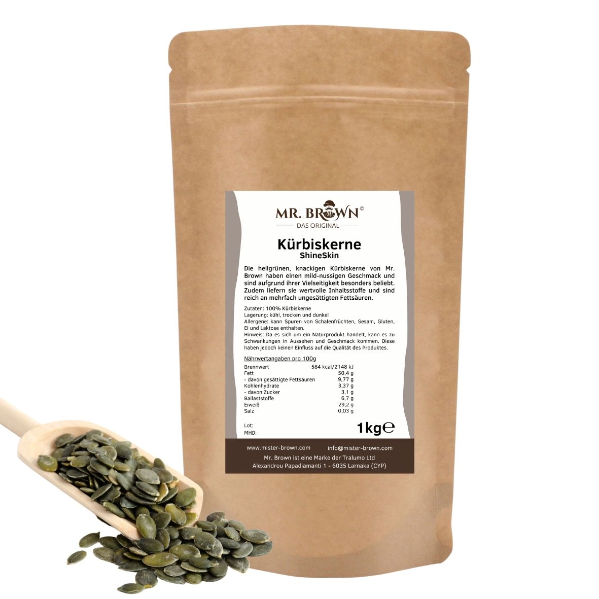 Kürbiskerne ShineSkin, natur, schalenlos, zum Backen, Kochen und Garnieren 1kg / 2kg / 4kg