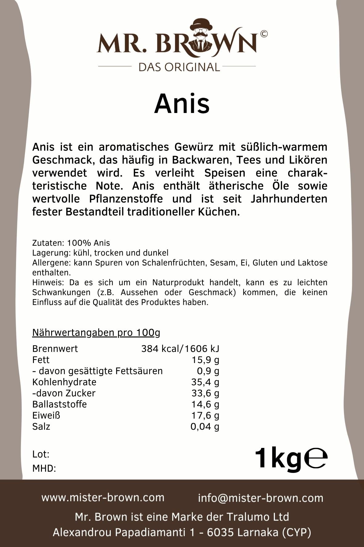 Anis ganz 1 kg