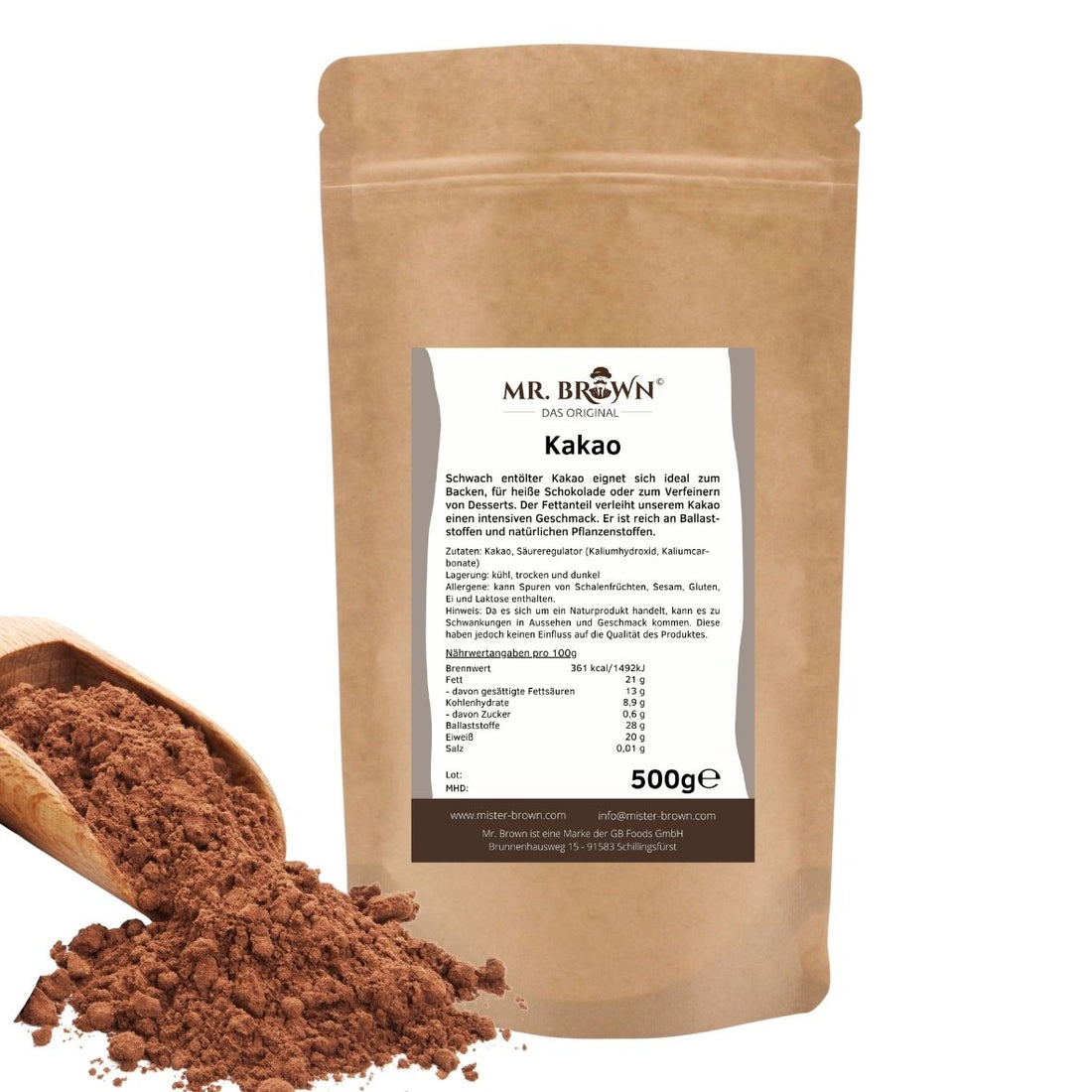 LowCarb Kakaopulver 20-22% - 500g