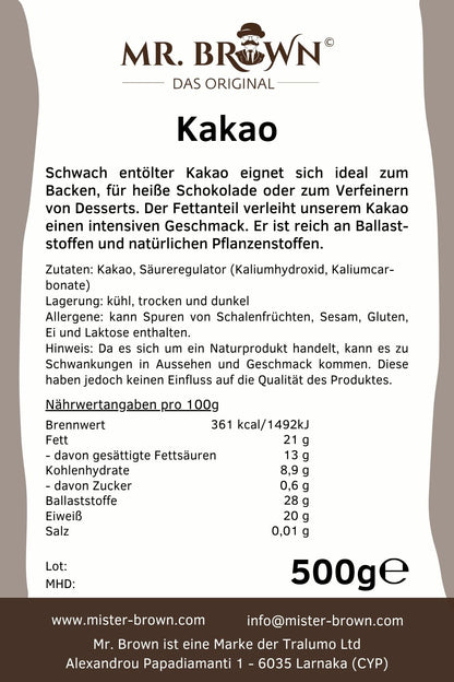 LowCarb Kakaopulver 20-22% - 500g