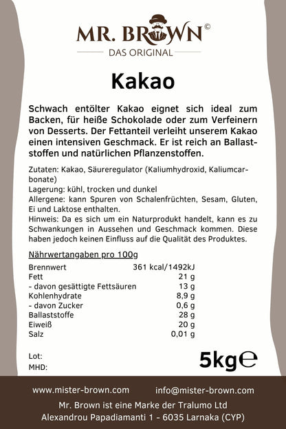 LowCarb Kakaopulver 20-22% - 5kg