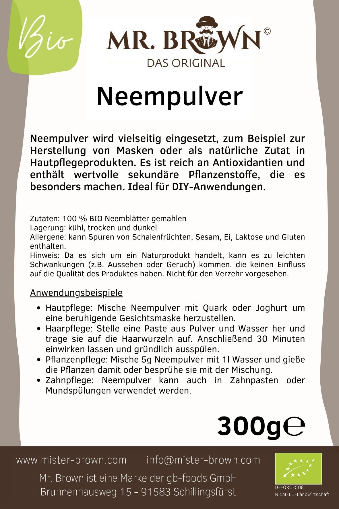 BIO Neempulver 300g