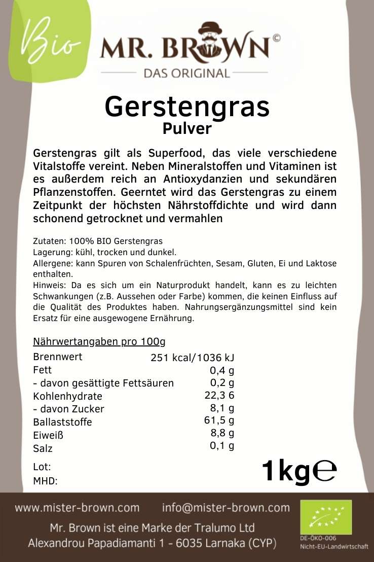 BIO Gerstengraspulver 1kg