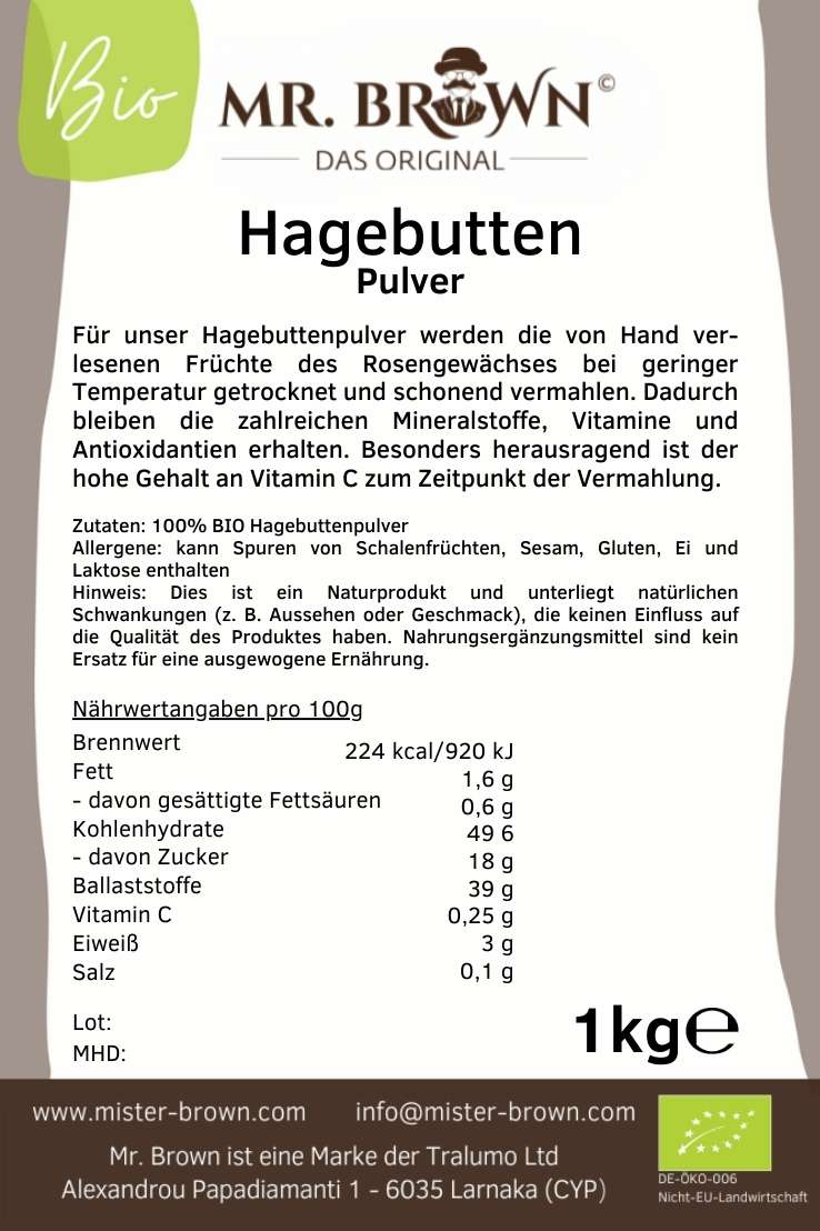 BIO Hagebuttenpulver 1kg