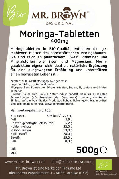 BIO Moringa Tabletten 400mg - 500g