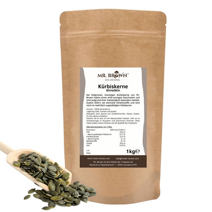 Kürbiskerne ShineSkin, natur, schalenlos, zum Backen, Kochen und Garnieren 1kg / 2kg / 4kg