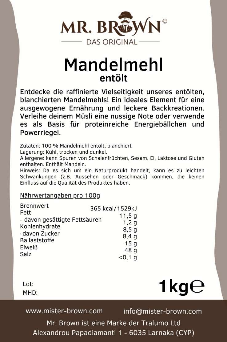 Mandelmehl entölt | Mandelprotein 1kg