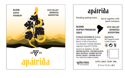 Apátrida Malbec (Blend/Super Premium/Barrel Fermented)  2022/2023