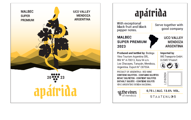 Apátrida Malbec Wein (Blend/Super Premium/Barrel Fermented) 2022/2023