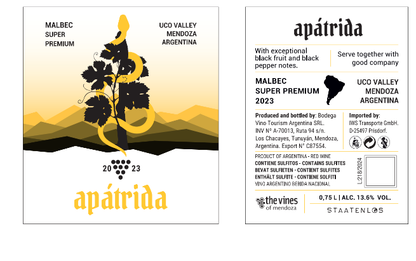 Apátrida Malbec (Blend/Super Premium/Barrel Fermented)  2022/2023