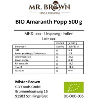 BIO Amaranth gepufft 500 g