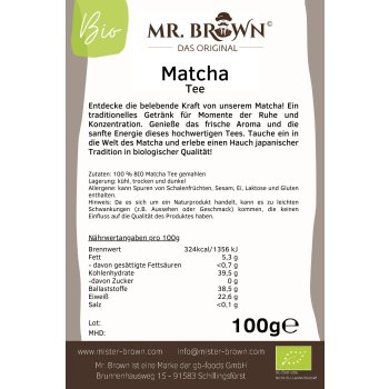 BIO Matcha Tee / Pulver 100g, Gr&uuml;ntee